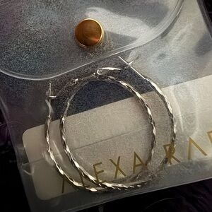 NEW BAR by Alexa Rae Peggy Silver Hoop Earrings